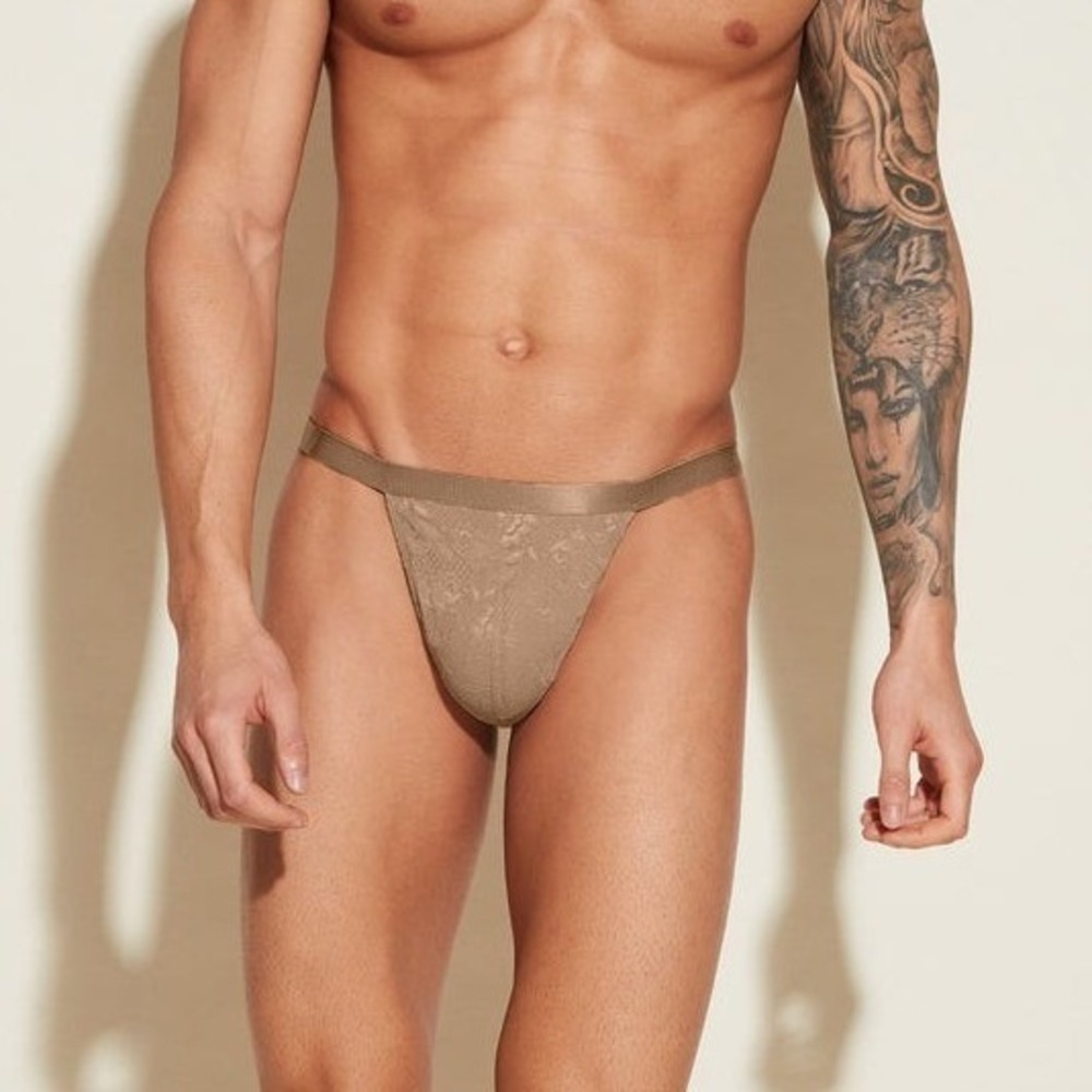 Cosabella Men's Luxury Italian Lace Thong Light Brown Designer Underwear